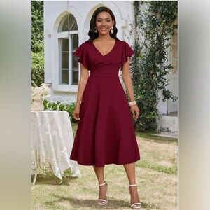 Dokotoo Women's V Neck Elegant Party Dress/SIZE Small (2) Or X-Large (4)